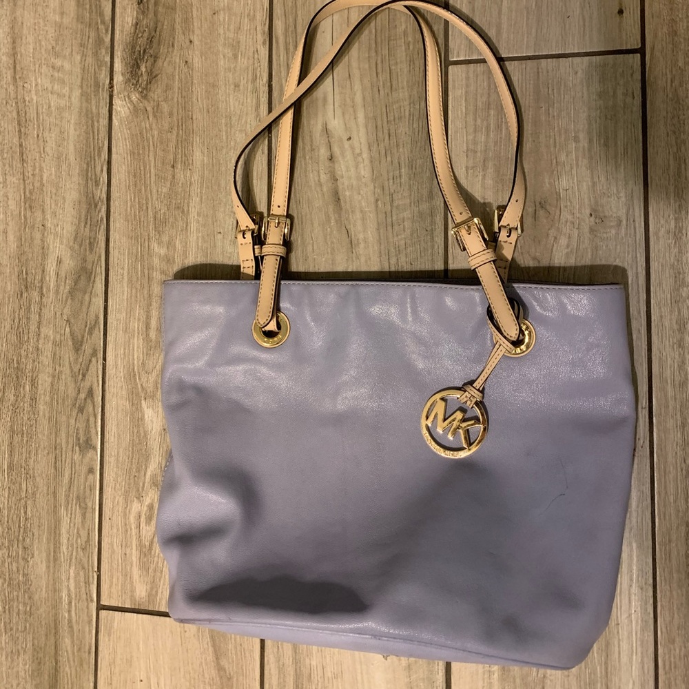 Michael Kors Baby Blue Leather Shoulder Bag